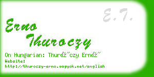 erno thuroczy business card